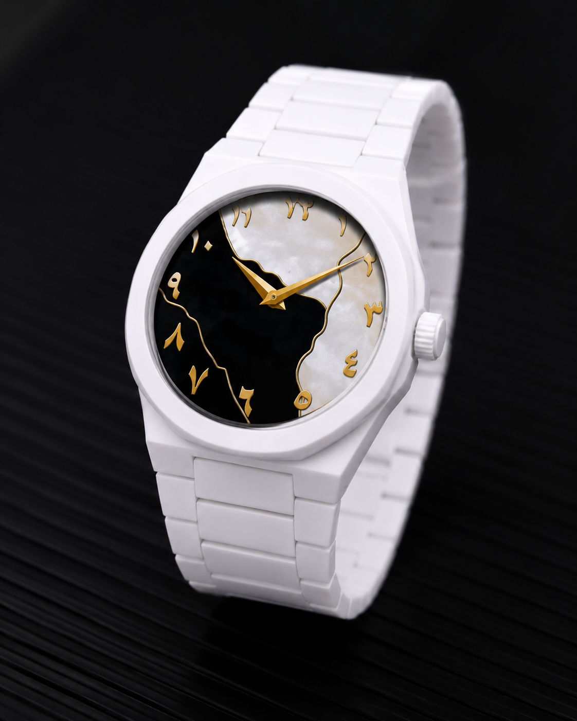 Arabic aura white luxury watch