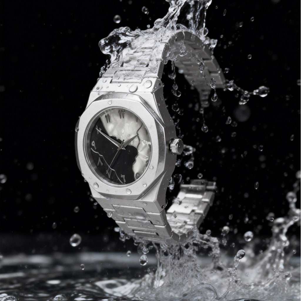 Arabic aura white luxury watch