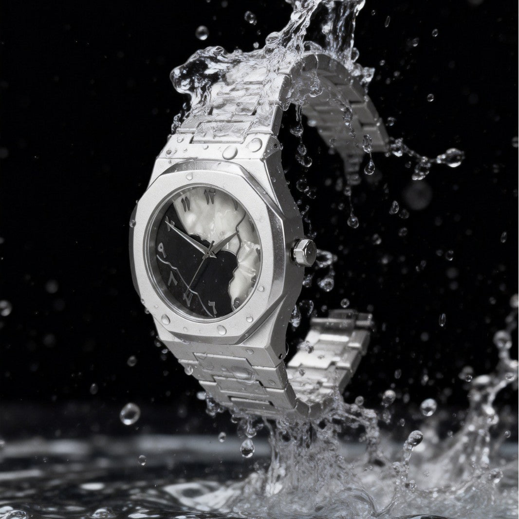 Arabic aura white luxury watch